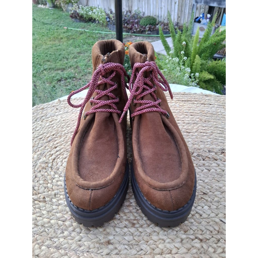 Indigo Rd Lug Sole Hiker Boots Size 9 Brown Suede Chunky Combat Boot Boho Chic - Picture 2 of 16